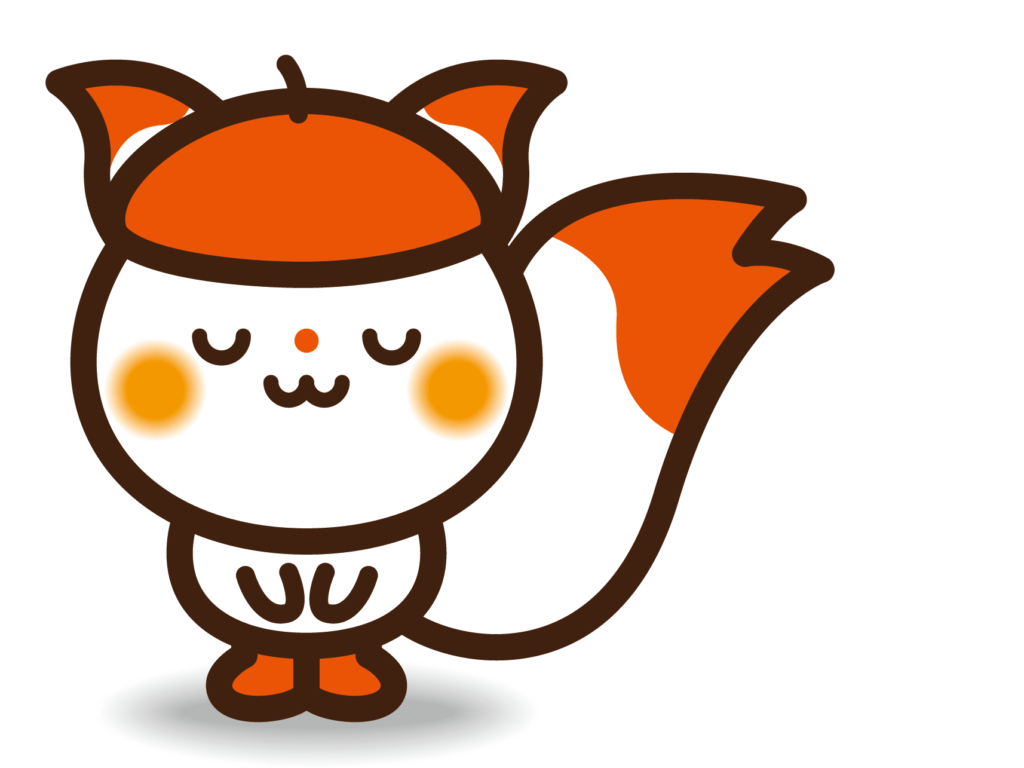 塗りチョクのマスコットキャラクター塗りすぎ君。お辞儀ポーズ。